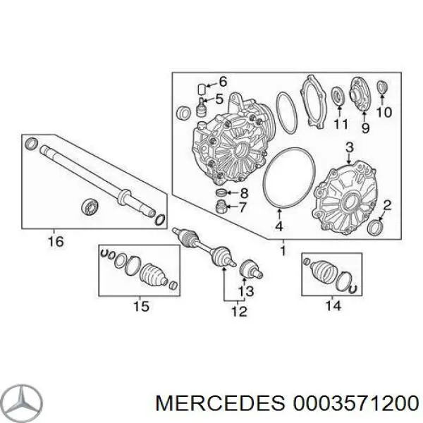 Пильник ШРУСа зовнішній, передній піввісі 0003571200 Mercedes