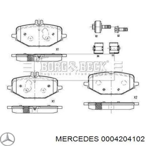 0004204102 Mercedes колодки гальмові задні, дискові