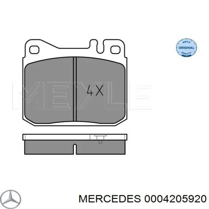 Колодки гальмівні передні, дискові 0004205920 Mercedes