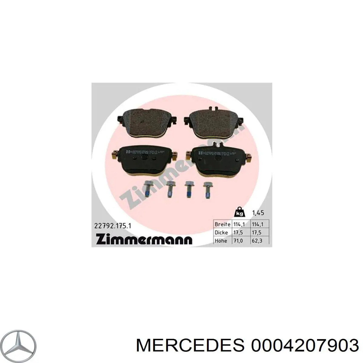 Задні гальмівні колодки A0004206200 Mercedes