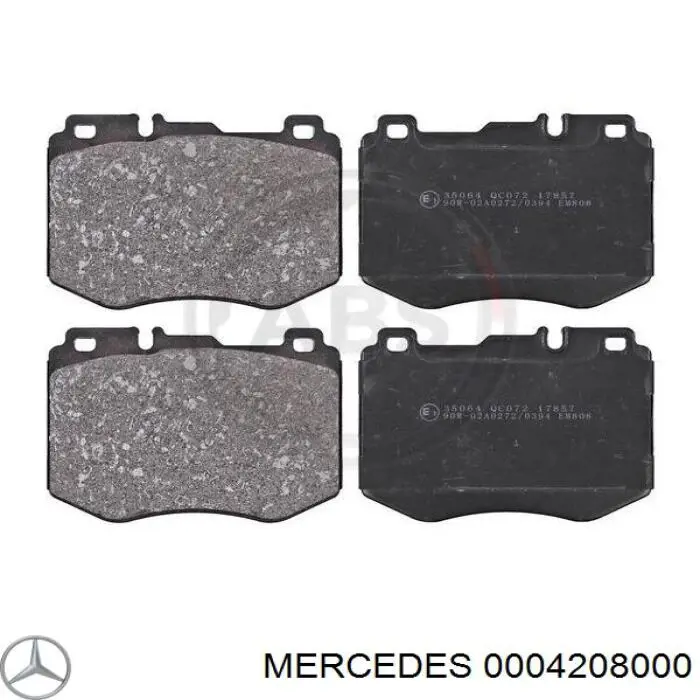 0004208000 Mercedes колодки гальмівні передні, дискові