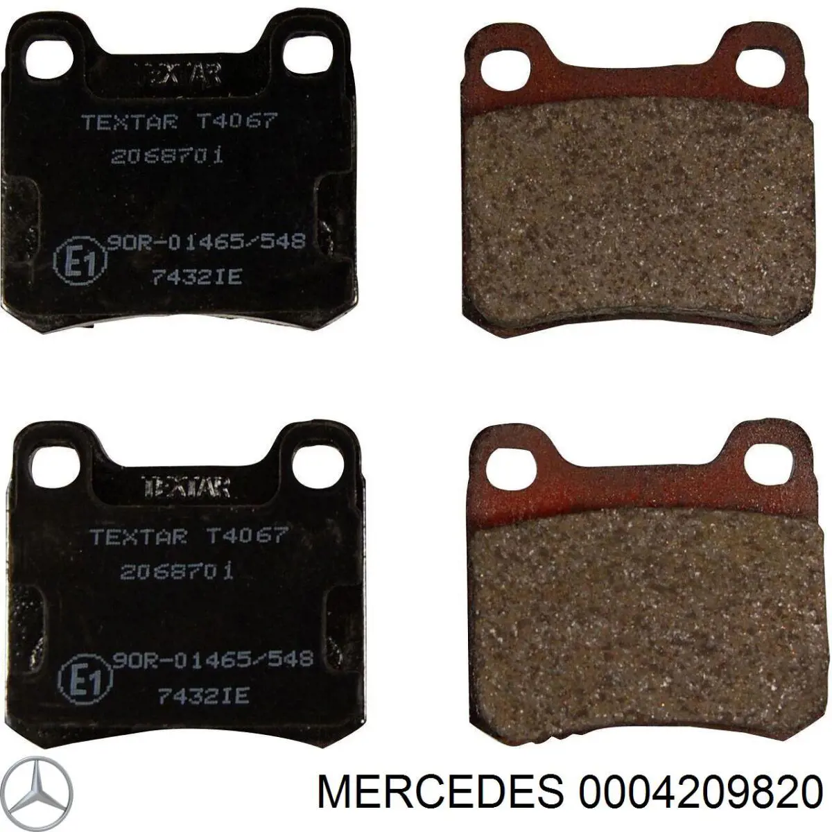 0004209820 Mercedes колодки гальмові задні, дискові