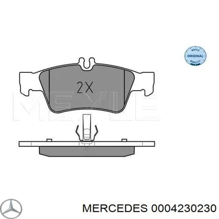 0004230230 Mercedes колодки гальмові задні, дискові