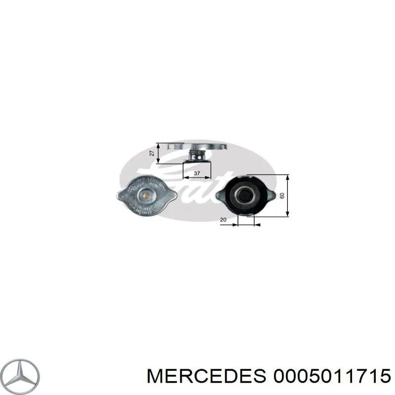 Кришка/пробка радіатора 0005011715 Mercedes