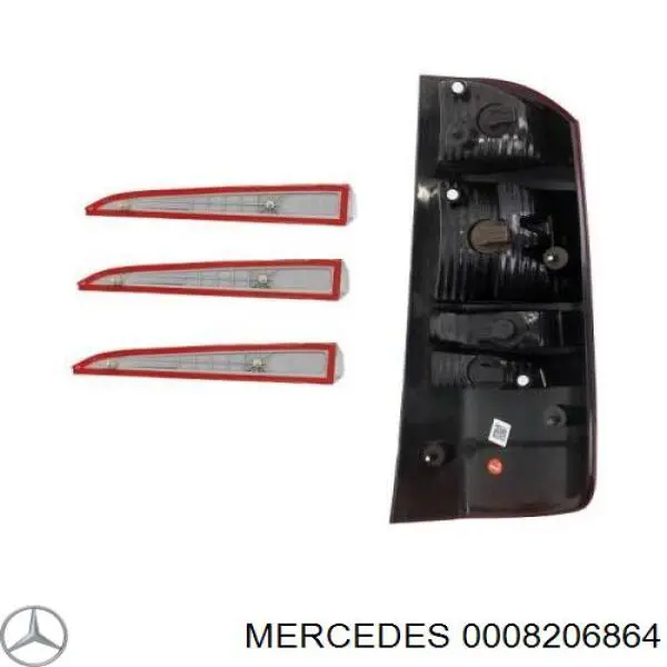 Ліхтар задній лівий Mercedes A0008206864 ціна, від 122.80 USD