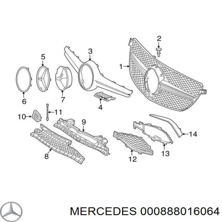 Облицювання радіатора Mercedes 8880160 ціна, від 68.32 USD