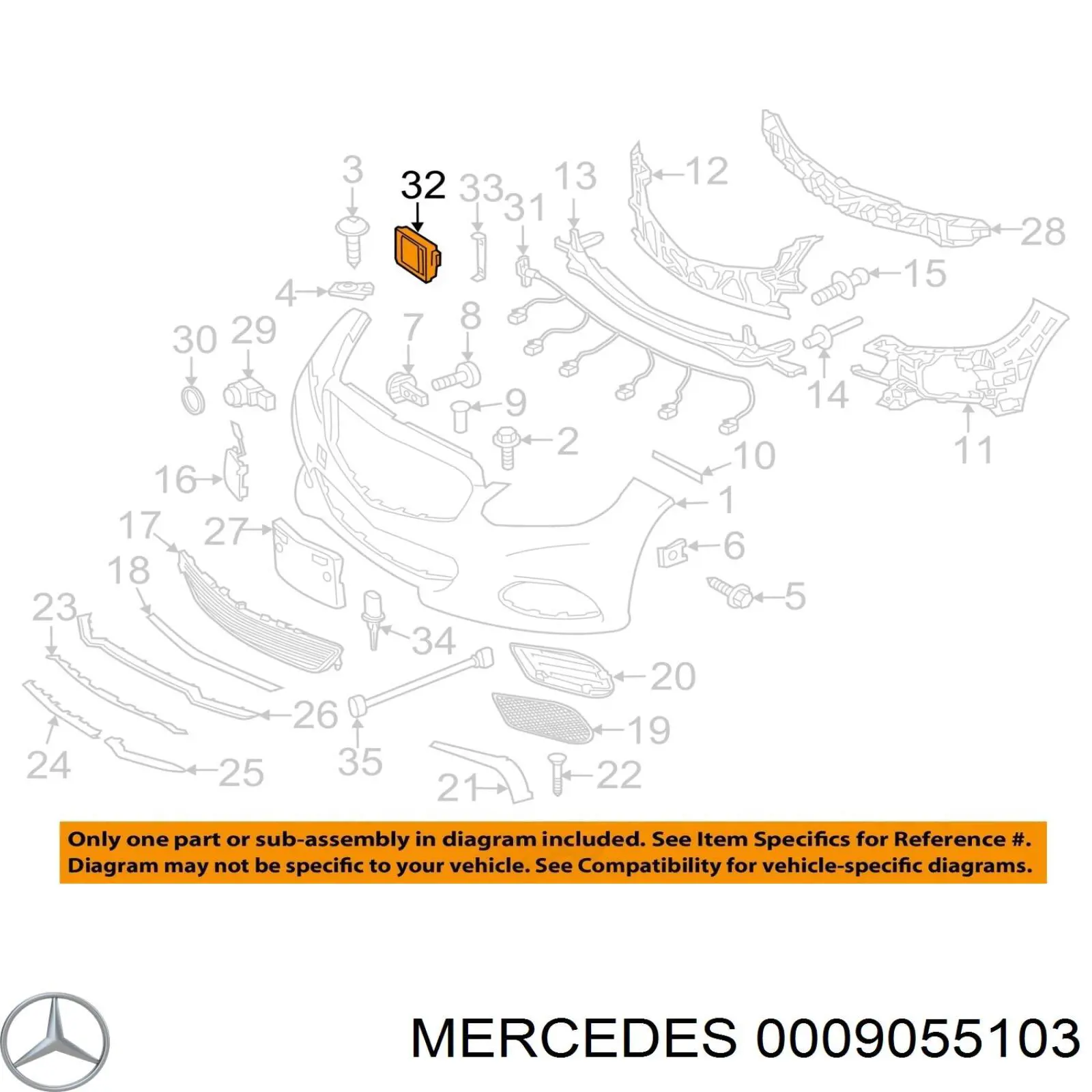 Купити A2079052703 Mercedes Радарний датчик дистанції