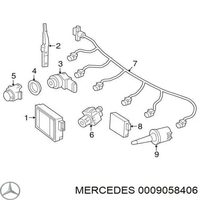 Радарний датчик дистанції на Mercedes C (W201)