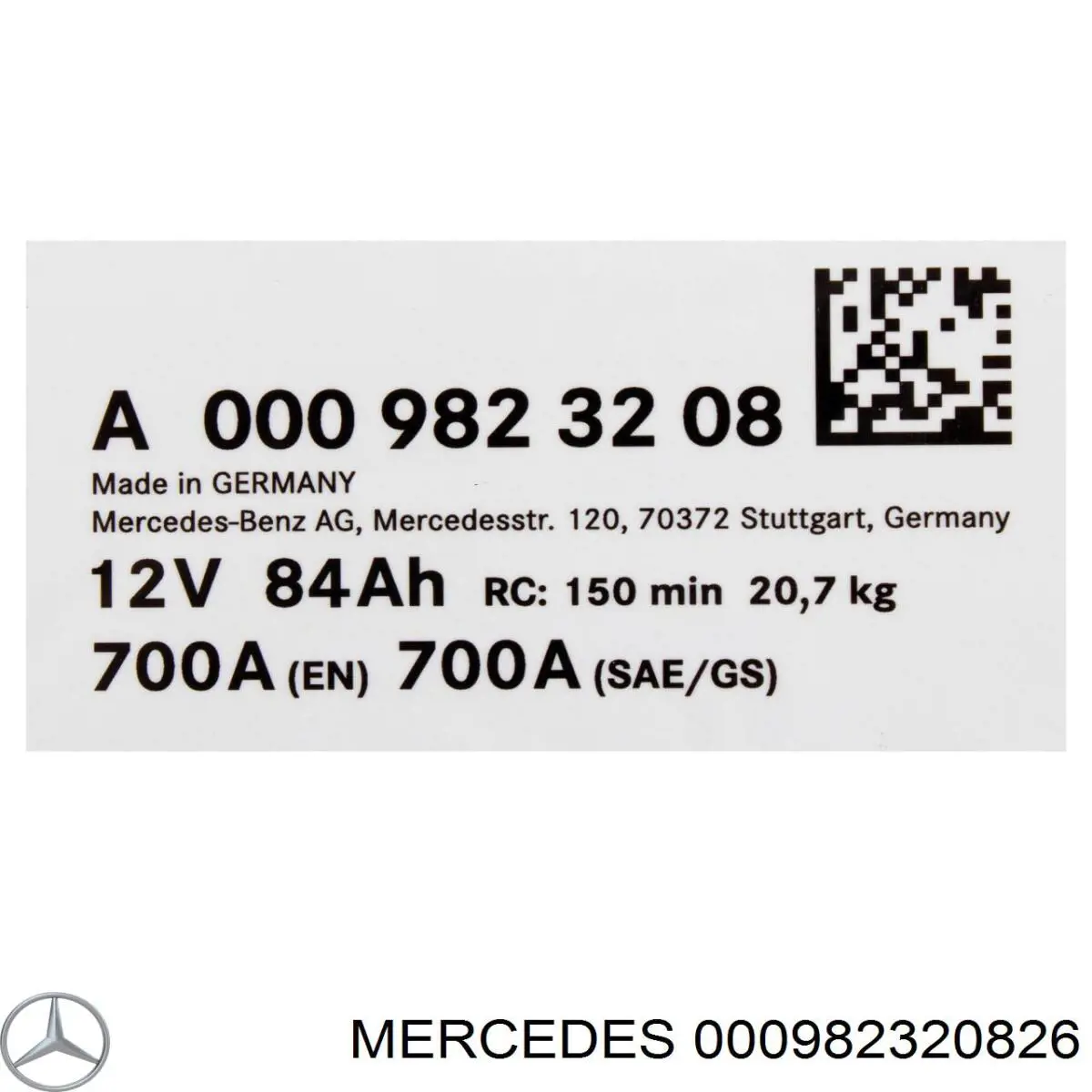 000982320826 Mercedes акумуляторна батарея, акб