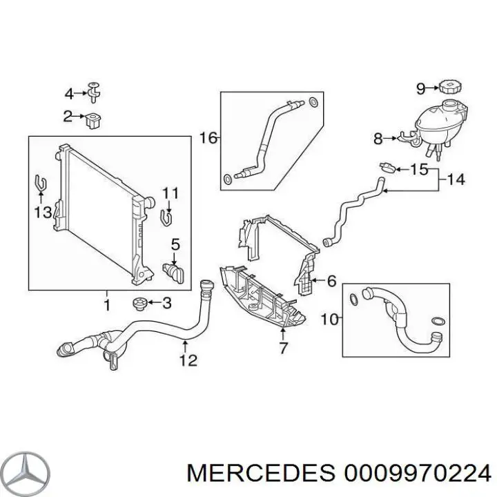 A0009970224 Mercedes кришка/пробка радіатора