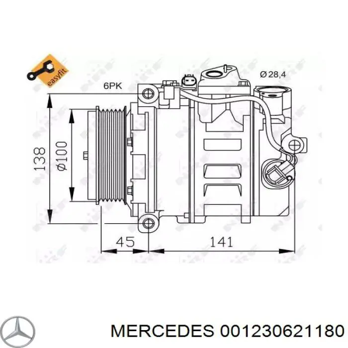 001230621180 Mercedes компресор кондиціонера