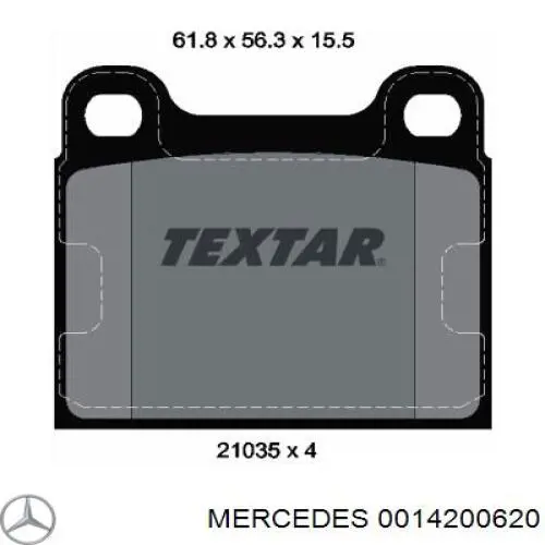 Колодки гальмові задні, дискові 0014200620 Mercedes