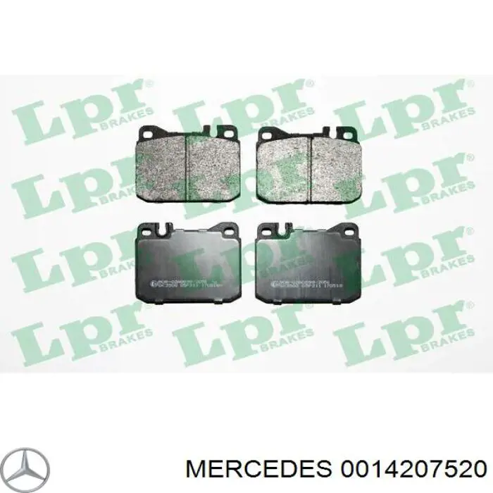 Колодки гальмівні передні, дискові 0014207520 Mercedes