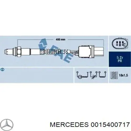 Лямбда-зонд, датчик кисню до каталізатора, лівий 0015400717 Mercedes