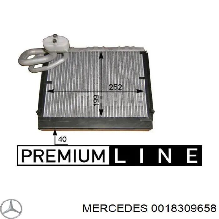 Радіатор кондиціонера салонний, випарник 0018309658 Mercedes