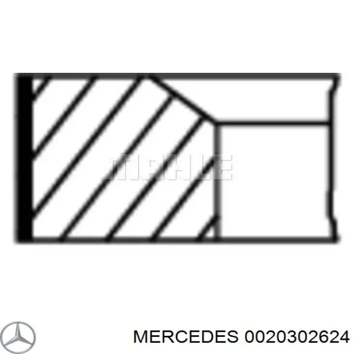 0020302624 Mercedes кільця поршневі на 1 циліндр, std.