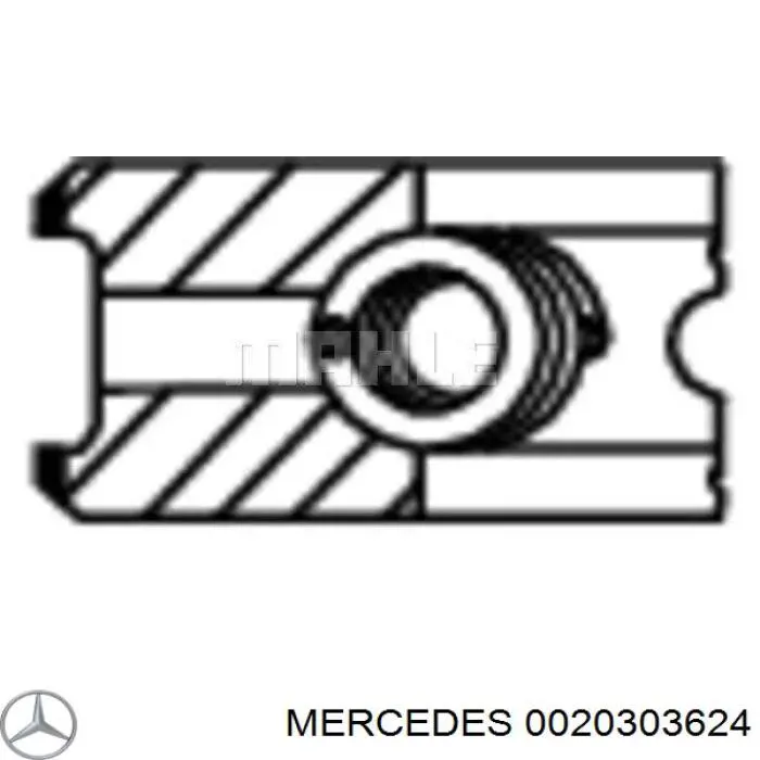 0020303624 Mercedes кільця поршневі на 1 циліндр, std.