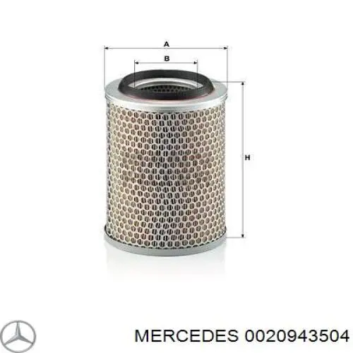 0020943504 Mercedes фільтр повітряний