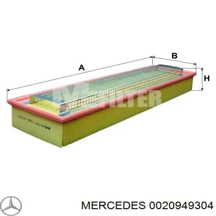 0020949304 Mercedes фільтр повітряний