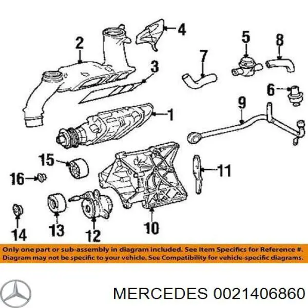 0021402860 Mercedes клапан pcv (вентиляції картерних газів)