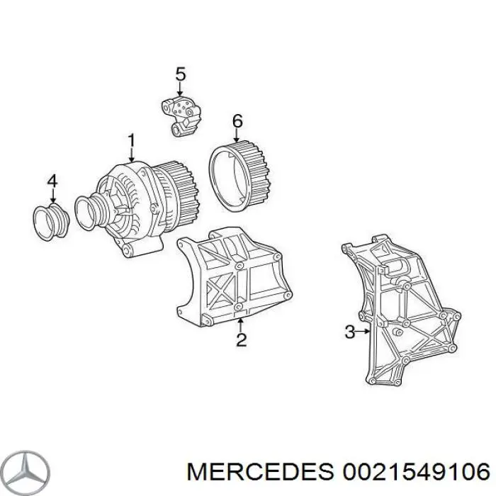 0021549106 Mercedes реле-регулятор генератора, (реле зарядки)