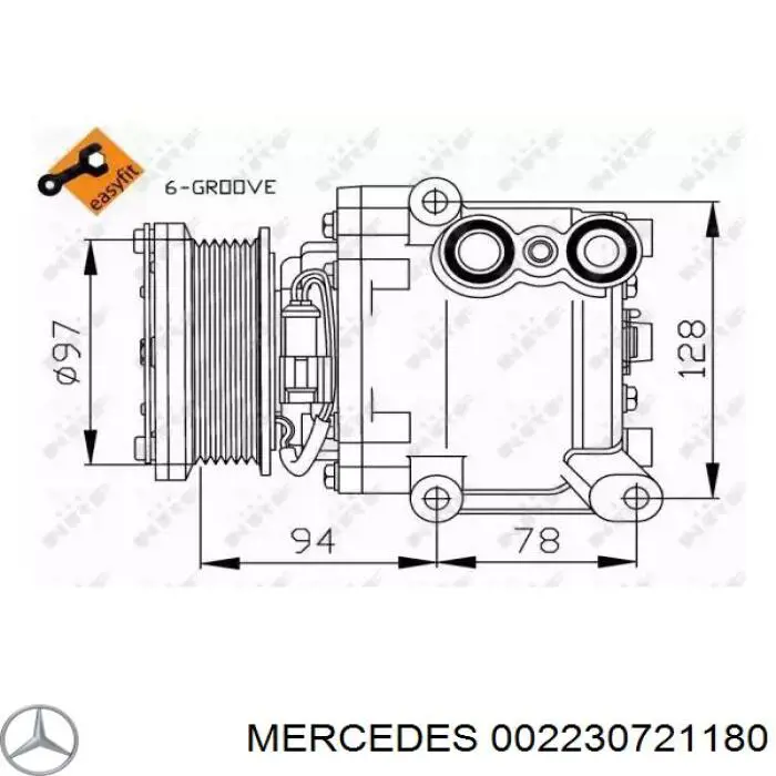 Компресор системи кондиціювання Mercedes 22307211 ціна, від 280.41 USD