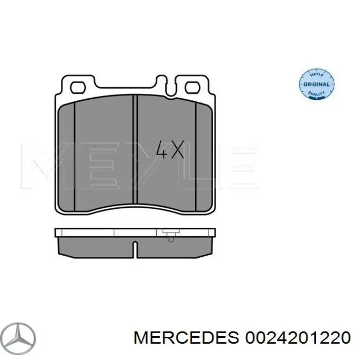 Колодки гальмівні передні, дискові 0024201220 Mercedes