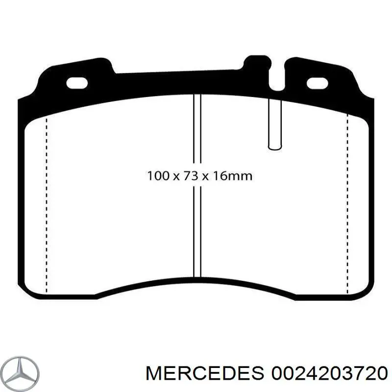 0024203720 Mercedes колодки гальмівні передні, дискові