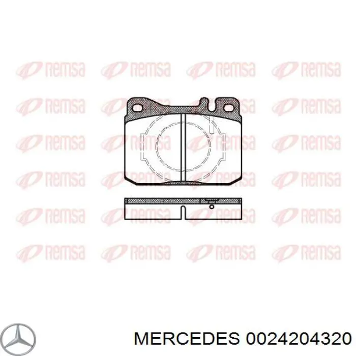 0024204320 Mercedes колодки гальмівні передні, дискові
