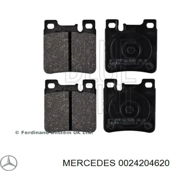 0024204620 Mercedes колодки гальмові задні, дискові