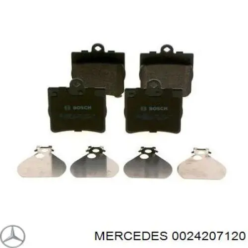 0024207120 Mercedes колодки гальмові задні, дискові