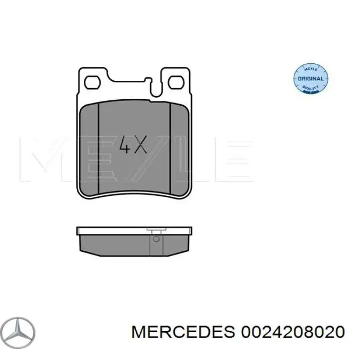 0024208020 Mercedes колодки гальмові задні, дискові