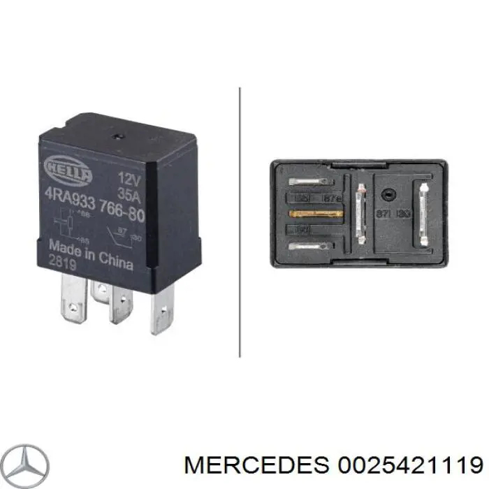 Реле вентилятора 0025421119 Mercedes