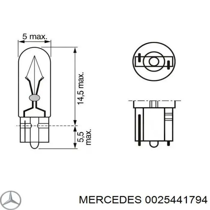 Лампочка 0025441794 Mercedes