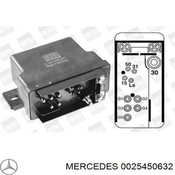 Реле свічок накалу 0025450632 Mercedes