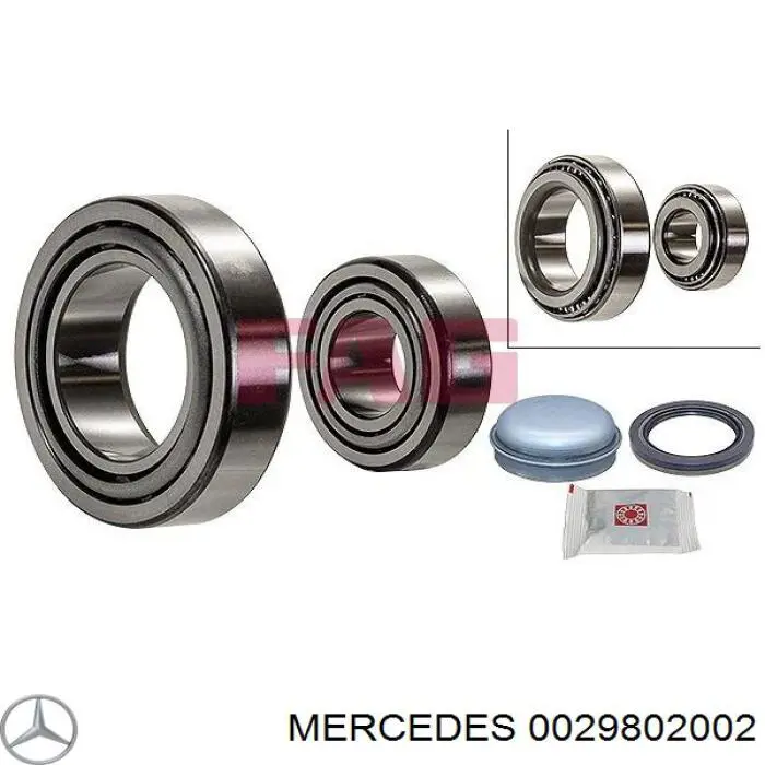 Підшипник маточини передньої, зовнішній MERCEDES 0029802002