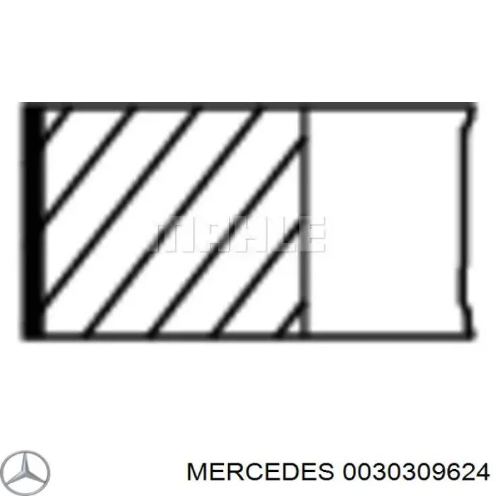 Кільця поршневі на 1 циліндр, 2-й ремонт (+0,50) Mercedes A0030309624 ціна, від 169.14 USD