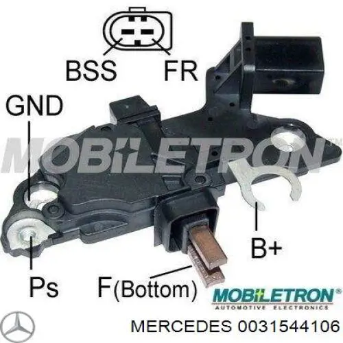 0031544106 Mercedes реле-регулятор генератора, (реле зарядки)