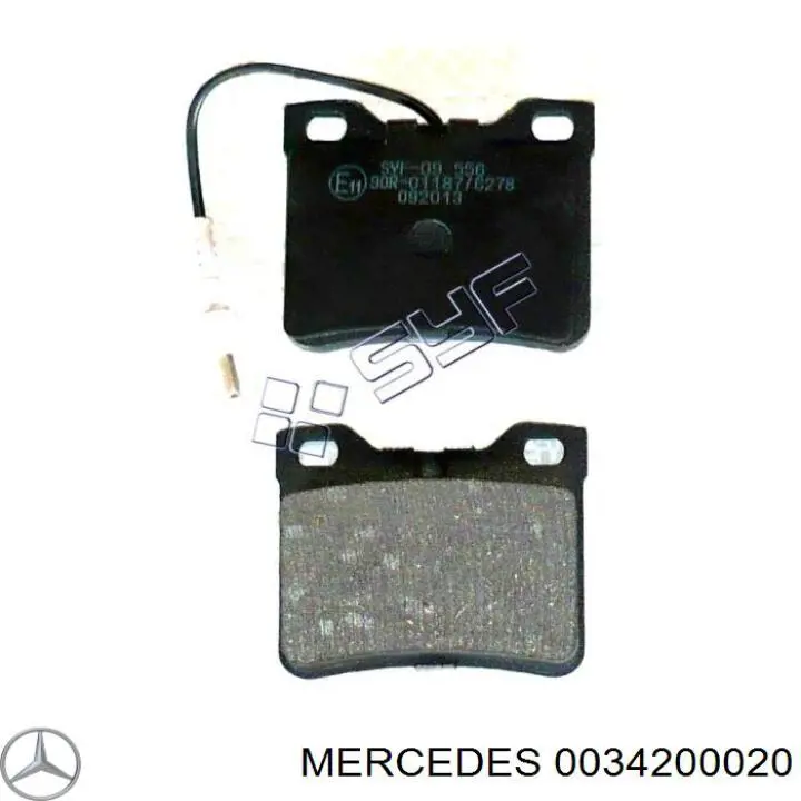 0034200020 Mercedes колодки гальмові задні, дискові