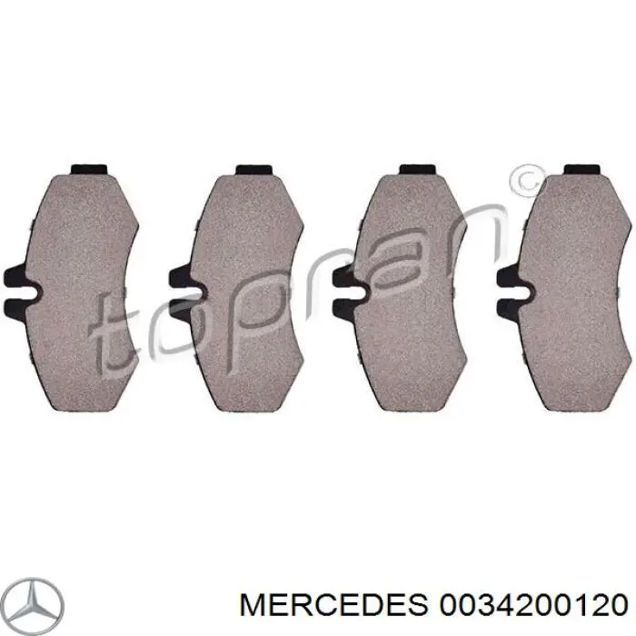 0034200120 Mercedes колодки гальмівні передні, дискові