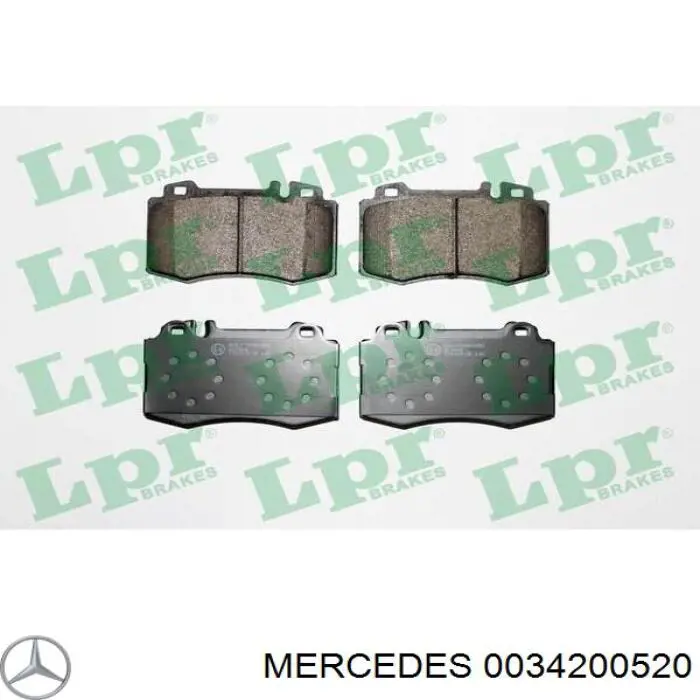 Колодки гальмівні передні, дискові 0034200520 Mercedes