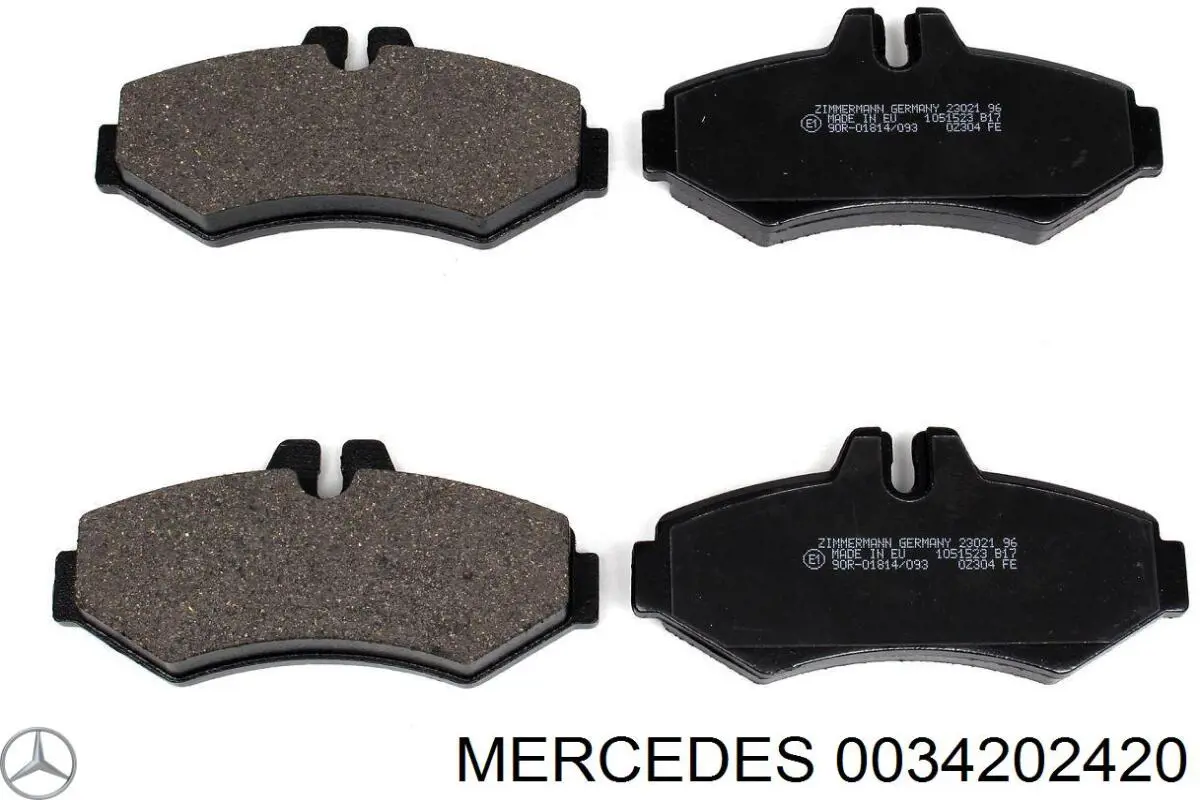 0034202420 Mercedes колодки гальмові задні, дискові