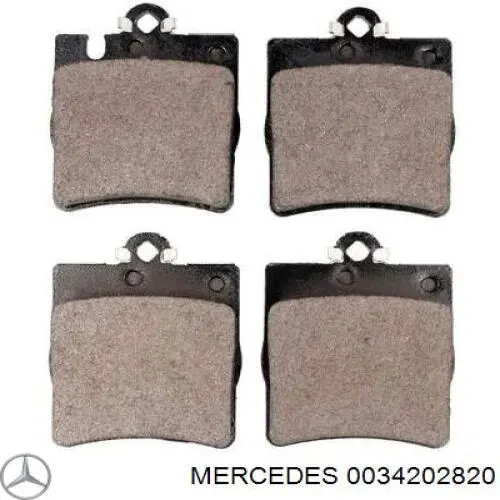 0034202820 Mercedes колодки гальмові задні, дискові