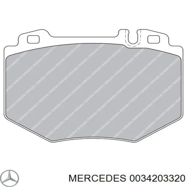 0034203320 Mercedes колодки гальмівні передні, дискові
