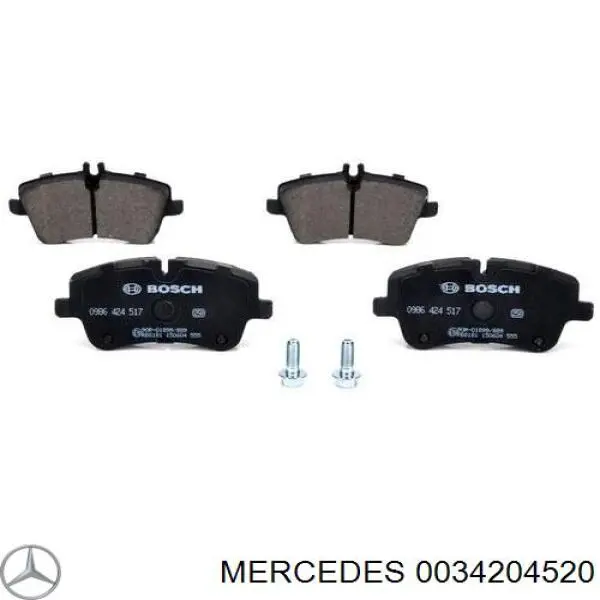 0034204520 Mercedes колодки гальмівні передні, дискові