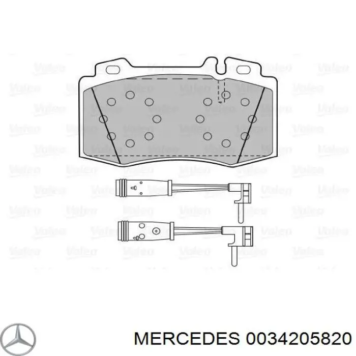 Колодки гальмівні передні, дискові 0034205820 Mercedes