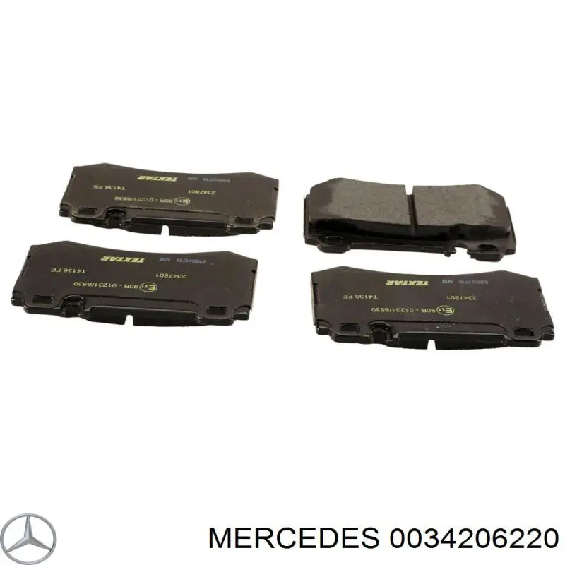 0034206220 Mercedes колодки гальмові задні, дискові