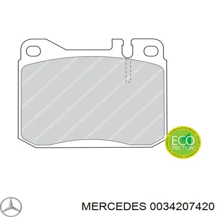 0034207420 Mercedes колодки гальмівні передні, дискові