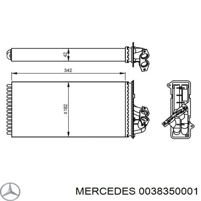 0038350001 Mercedes радіатор пічки (обігрівача)