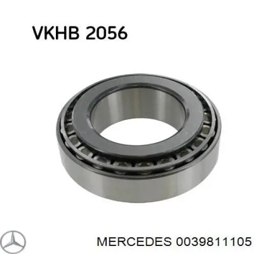 Підшипник маточини передньої, внутрішній 0039811105 Mercedes